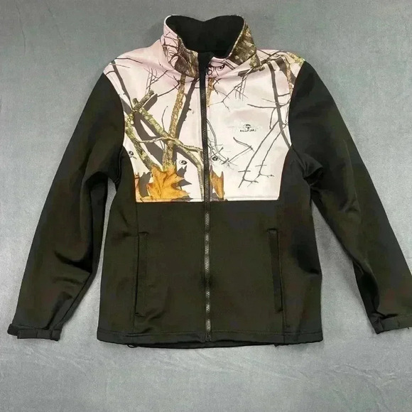 Habit Mossy Oak Jacket Womens S small Pink camo black stretch lightweight - Picture 1 of 5